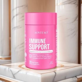 Natural Herbal Immune Defense Immunity Vitamins Supplement Booster And Mushroom Supplement With Lion's Mane, Reishi, Chaga, Cordyceps, Turkey Tai (Option: Immune Defense-60Count)